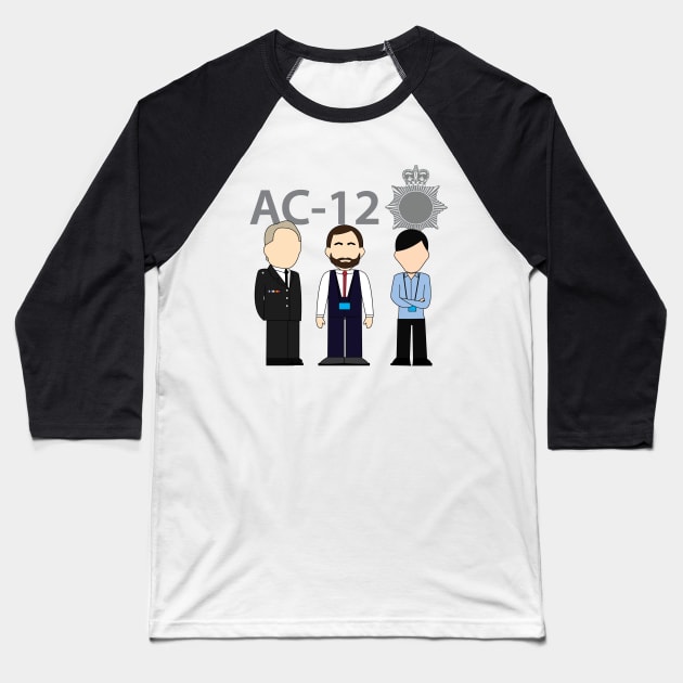 Line Of Duty, Ted, Steve, Kate Baseball T-Shirt by BasicBeach